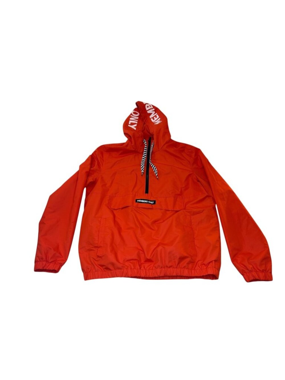 Vintage Members Only Orange Pullover Size M 1/4 Zip Jacket Windbreaker Rare